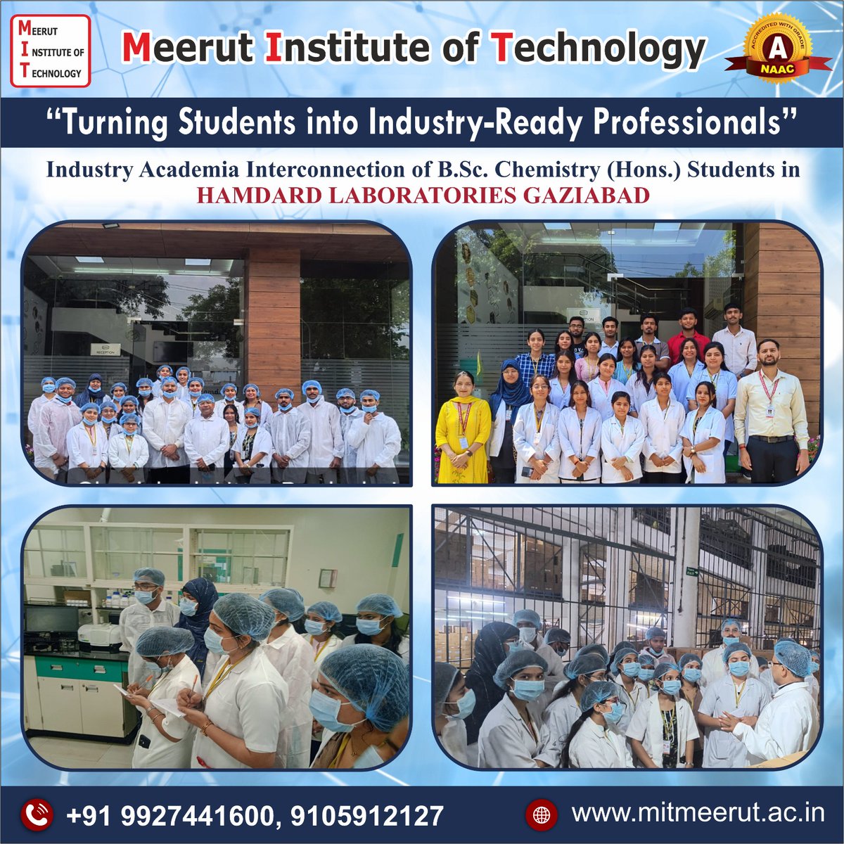 MITMeerut07's tweet image. 🔬🏭 Industry Academia Connect | Real-World Exposure
Students of B.Sc. Chemistry (Hons.) from Meerut Institute of Technology visited Hamdard Laboratories, Ghaziabad, for an insightful industrial interaction.

#MITMeerut #IndustrialVisit #ChemistryStudents