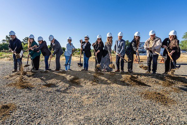GovPressOffice's tweet photo. After the final Tribal Nations Summit of the Newsom administration, @CAGovernor Gavin Newsom & First Partner @JenSiebelNewsom broke ground on the California Indian Heritage Center in West Sacramento.

Set along the American & Sacramento Rivers — phase one includes cultural exhibits, gathering areas, and amphitheater seating. Built with and for California Native communities. 

Opening Fall 2026.