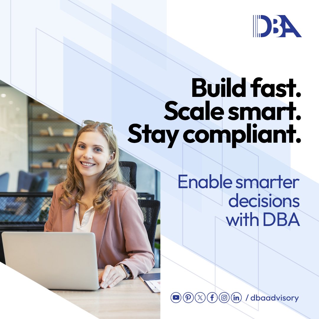 dbaadvisory's tweet photo. DBA works alongside businesses to simplify financial structures, improve visibility, and support confident decision-making. Enable smarter decisions with DBA!

#DBAAdvisory #GrowthStrategy #BusinessAdvisory #FinancialClarity #DecisionMaking https://t.co/S9CKKJ5eEf