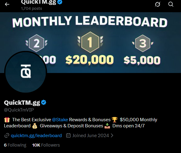 $100 Giveaway

✅Follow <a href="/QuickTmVIP/">QuickTM.gg</a> 
✅Like &amp; Retweet
✅Tag 1 Friend

• Giveaway rolls once we hit 12,000 Followers