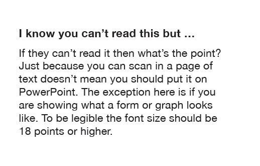 ithinkwellHugh's tweet image. How many times do you hear a presenter say:
I know you can’t read this but … 
If they can’t read it then what’s the point? Your font size needs to be 18 point or higher. From: buff.ly/3ItCPJ1
 
#PhDForum #MRes #PhDchat #ECRchat