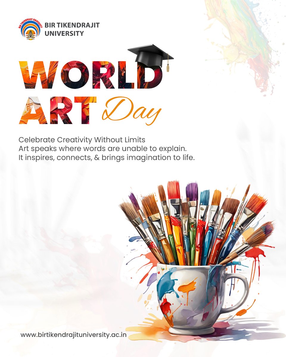 BirUniversity's tweet image. 🎨 Celebrate creativity, imagination &amp;amp; self-expression this World Art Day!

Every art tells a story, keep creating &amp;amp; inspiring.

👉 birtikendrajituniversity.ac.in

#WorldArtDay #ArtMatters #CreativeExpression #ArtLovers #Inspire