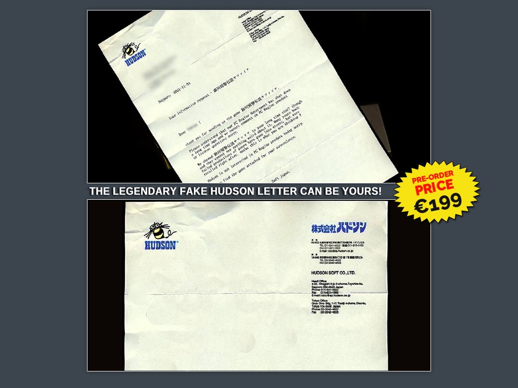PunchMSX's tweet photo. Tobias started his PC Engine "career" making fake Sapphire copies to scam people on a western PC Engine bbs. He even made a fake hudson soft letter confirming his copies were legitimate old stock. I only have an old edit of the letter though, maybe @Aetherbyte has the original image.