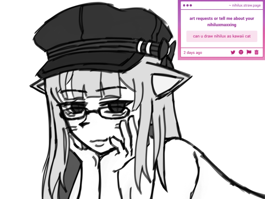 nihiluxdoodles's tweet image. help i didnt successfully get the memo and forgot to make her kawaii IM SORRY..,., here is cat nihilux aka propoganda that i will never fall for

#nihilux