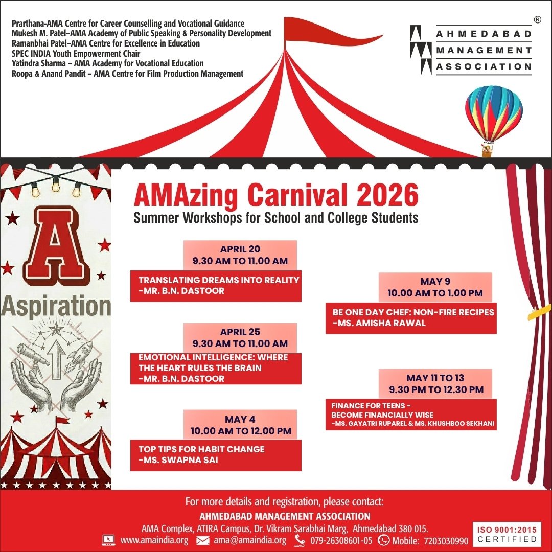 ama_ahmedabad's tweet image. A – Aspiration

Aspiration fuels bigger dreams.
Give them the exposure and platform to discover what they truly want to become.

Register now: amaindia.org/ama-programmes…

#ama #amaindia #dreambig #youthgrowth #summercamp