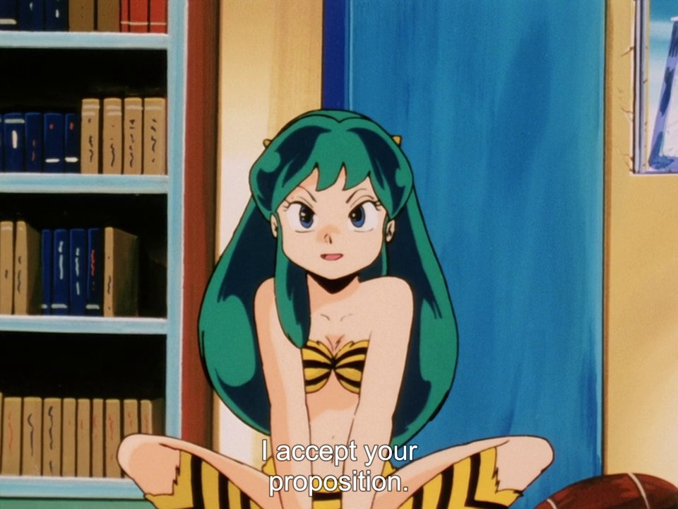 Ochan30's tweet photo. So let's point out this shows how much Lum and Ataru have evolved as a couple. She actually goes along with his dare as long as they meet each other's conditions.
#UruseiYatsura #LUM #ThoseObnoxiousAliens #Episode129 #AnimeRetroRewatch @DigiRanma https://t.co/jVhByhtvmS