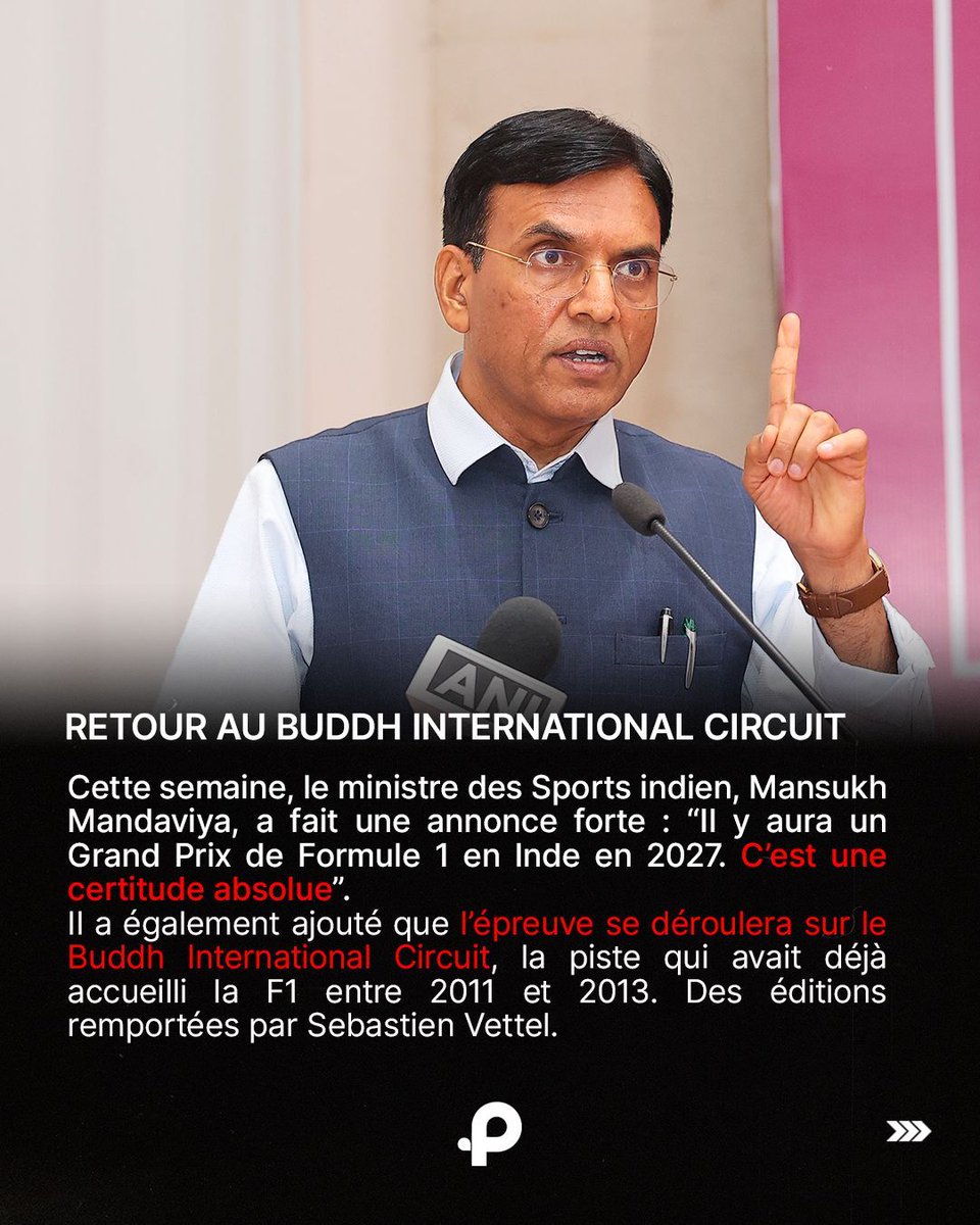 Pit_lane_Press's tweet image. 🇮🇳 🏁| L’INDE ANNONCE SON RETOUR EN 2027, LA F1 PLUS MESURÉE 🧐

👉 Suivez l’actualité de la Formule 1 avec @pit_lane_press sur Instagram, Tik Tok, Youtube et X 📲

📰 NextGen
📸 F1 / Mansukh Mandaviya

#F1 #Formula1 #Inde #IndianGP