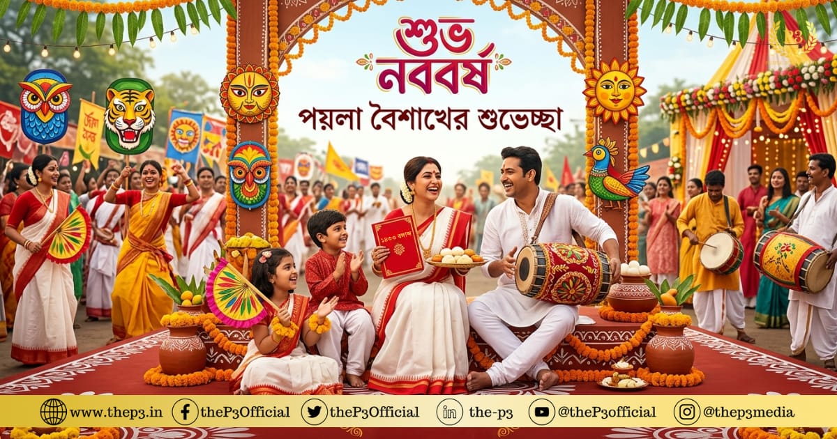 theP3Official's tweet photo. 🌸✨ শুভ পয়লা বৈশাখ ১৪৩৩ ✨🌸
এসো এসো বৈশাখ! 🌬️🌼
নতুন সূর্যোদয়ের লাল আলোয় ঝলমল করুক পুরো বাংলা!
পুরনো সব দুঃখ-হতাশা উড়িয়ে দিয়ে আসুক নতুন আশা, নতুন স্বপ্ন আর অফুরন্ত আনন্দ! ❤️

#শুভপয়লাবৈশাখ #পয়লাবৈশাখ১৪৩৩ #নববর্ষ১৪৩৩ #ShubhoPoilaBaishakh #PohelaBoishakh #PoilaBoishakh https://t.co/pFvX9Y66zl