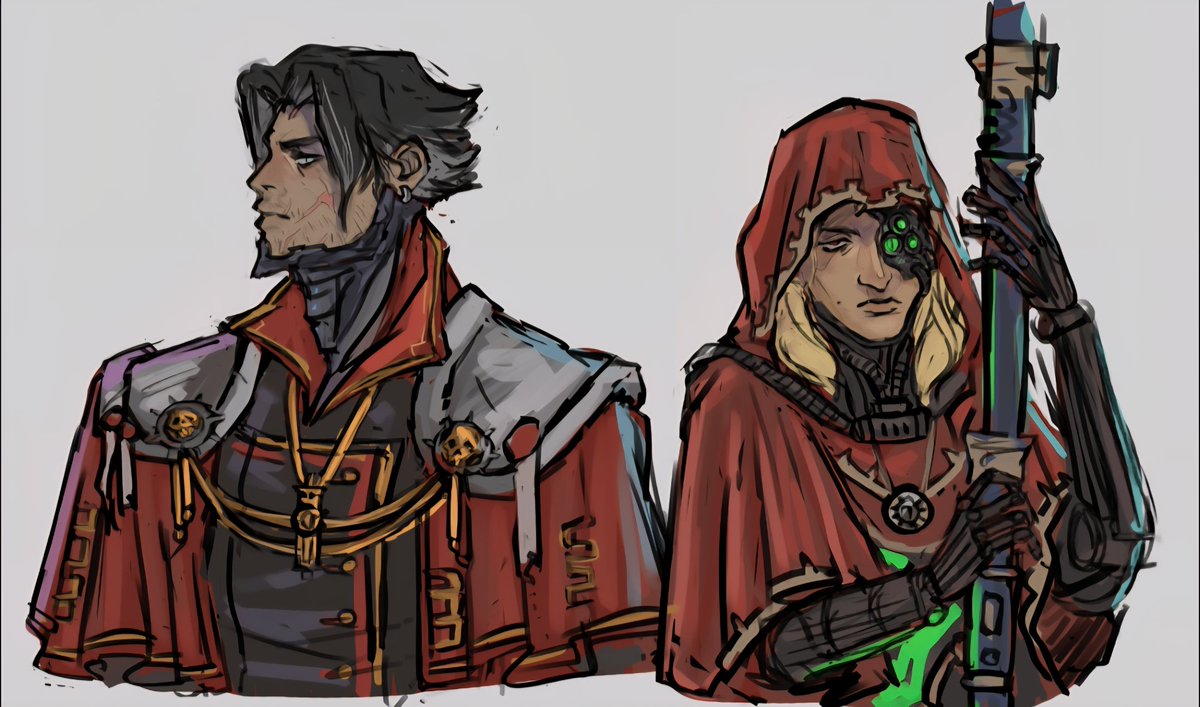 Inquisitor Arthur and Magos Allard #warframe #warframefanart #tennocreate #warhammer40k