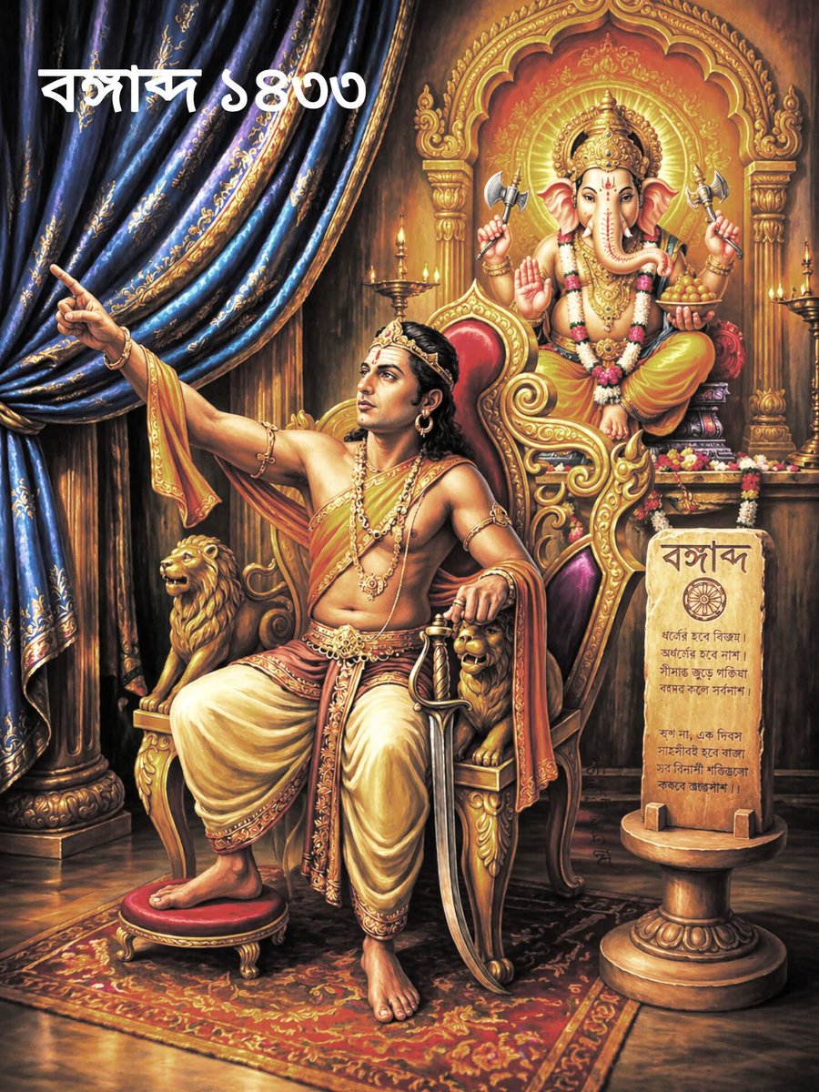 Empire_hindu9's tweet photo. Today is 1433 Bangabdha, the Bangabdha year introduced by the first sovereign emperor of Gaur Bengal, Shashanka. 

I wish all the people of Bengal with a bright future a happy and prosperous new year. 🌸🌸

#Vote_for_BJP to preserve this culture of Bengali Hindus celebrating 13 festivals in 12 months..🥰