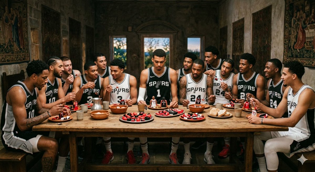 awkwardeegangle's tweet photo. Spurs are ready to eat https://t.co/xYgAcxjl6S