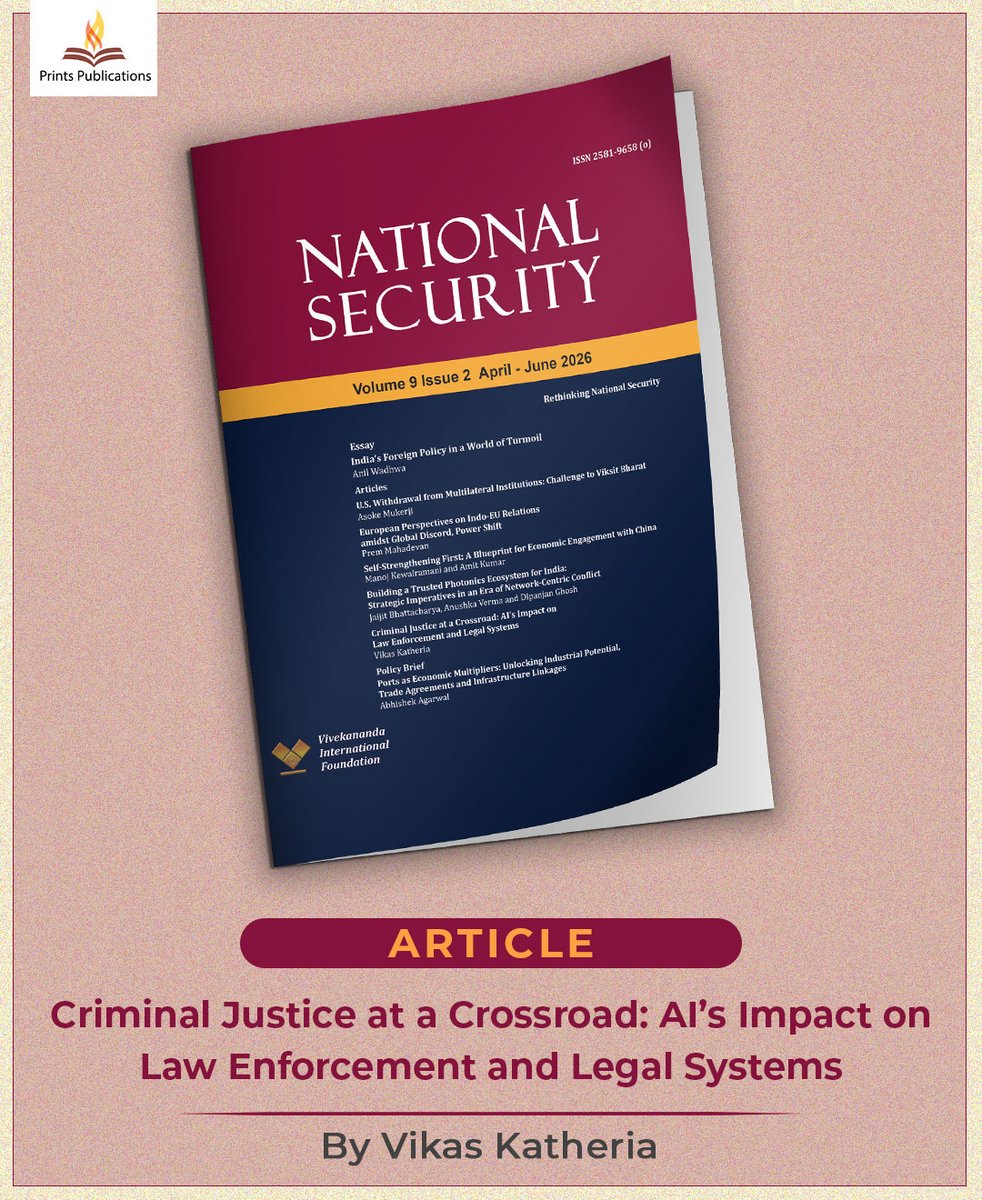 PrintsPub's tweet photo. To know more, read the flagship Journal, National Security, Volume 9, Issue 2, 2026. Get the Journal here: https://t.co/6pGDKujS16        

@vifindia @SaradaSubhash @AnuttamaGanguly 

#PrintsPublications #NationalSecurity #Journal https://t.co/YlIg9nSTy5