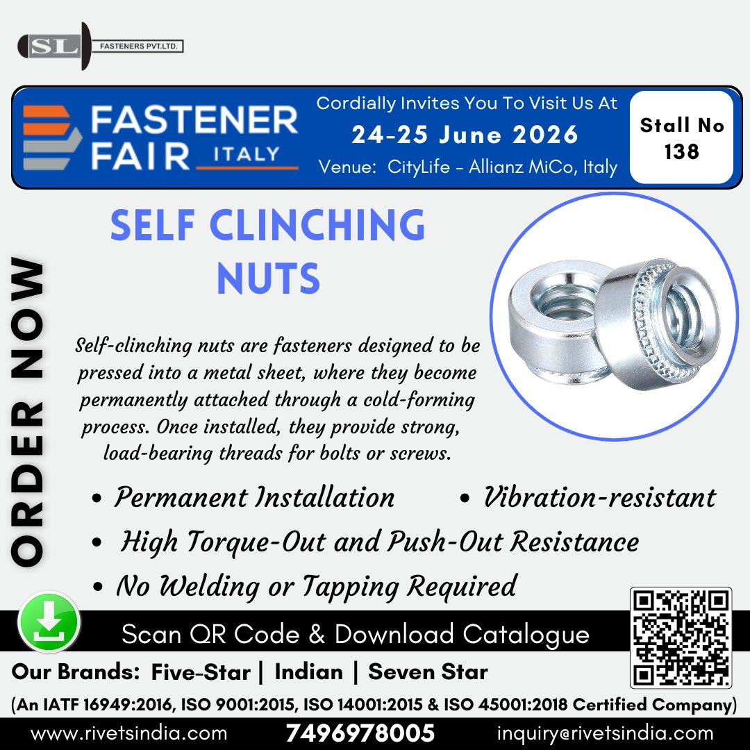 Slfasteners321's tweet image. Strong threads. Zero compromise.
.
Upgrade your assemblies with efficiency and strength built in.
.
📷Enquire now
📷+91-7496978005
📷inquiry@rivetsindia.com
Visit us : rivetsindia.com
.
#SelfClinchingNuts #FasteningSolutions #QualityMatters #slfasteners #blindrivets