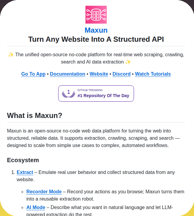 tom_doerr's tweet image. No-code AI web scraper

github.com/getmaxun/maxun