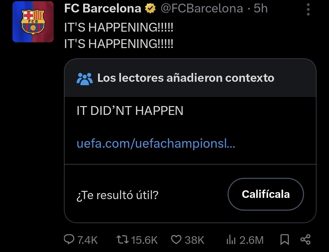 A tremendous note from the community nailed to Barcelona
😭😭😭