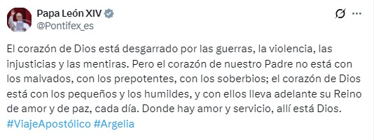 nacholozano's tweet image. “El corazón de nuestro Padre no está con los malvados, con los prepotentes, con los soberbios”, este fue el mensaje que publicó el #papa León XIV en medio de la polémica con el presidente de Estados Unidos, Donald #Trump.

El papa León ha sido uno de los principales críticos de