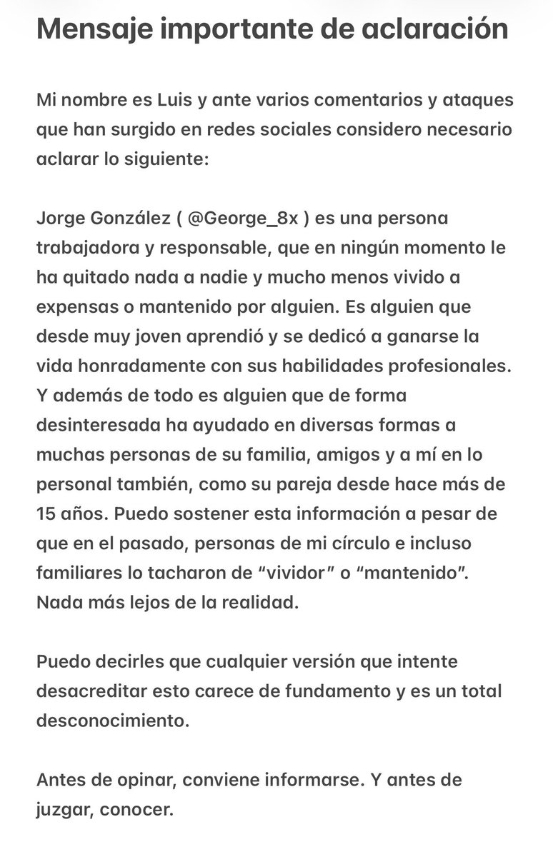 luiscatalanmx's tweet photo. Les comparto este mensaje que considero muy importante. Cuenta conmigo siempre @George_8x . Te amo ❤️ https://t.co/UJMEvYkzzI
