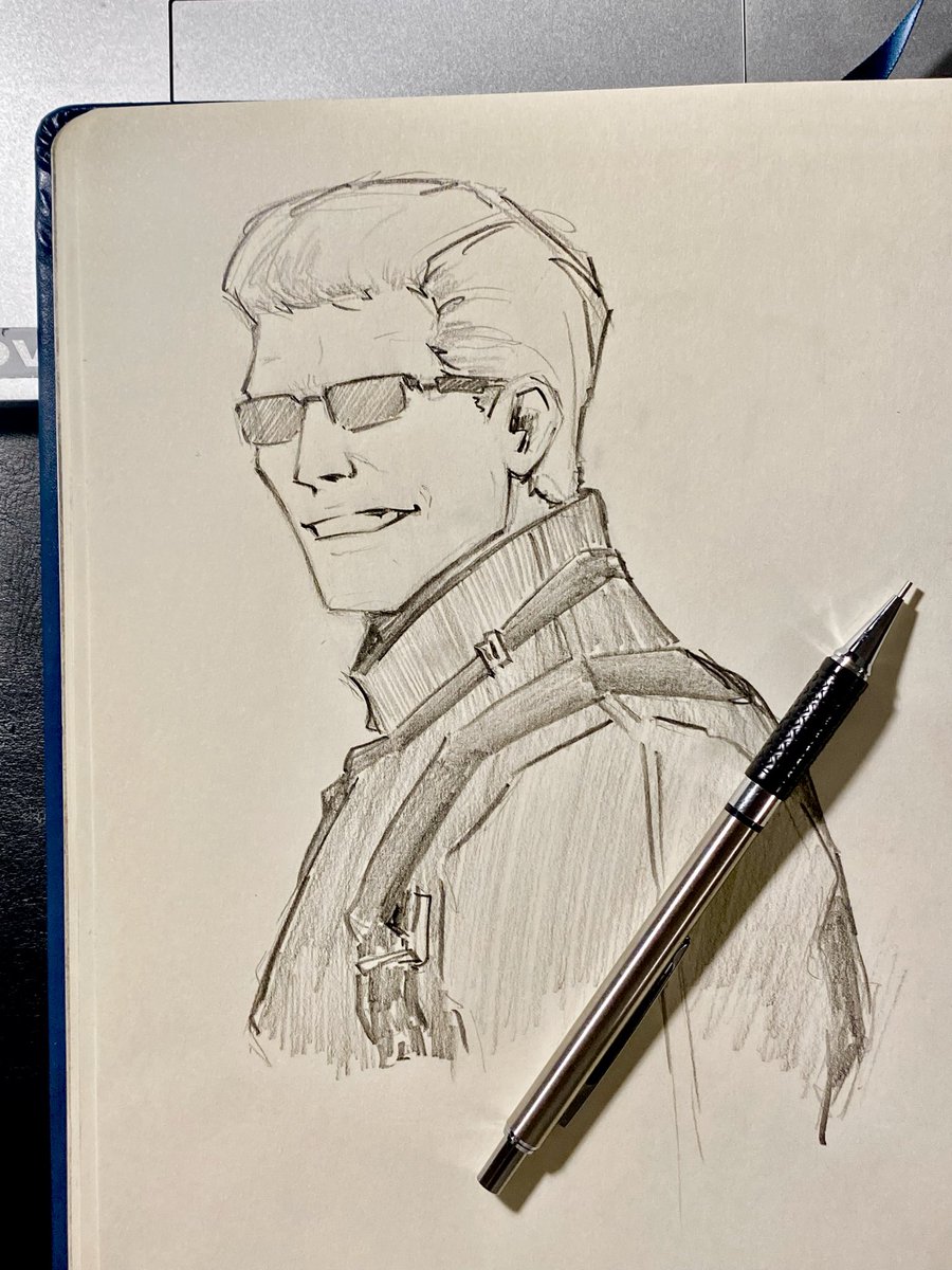 Finally managed to draw my addiction. 
God how I adore #AlbertWesker 
Do indeed propose what do draw more with him. 
Im feeling inspired 😗