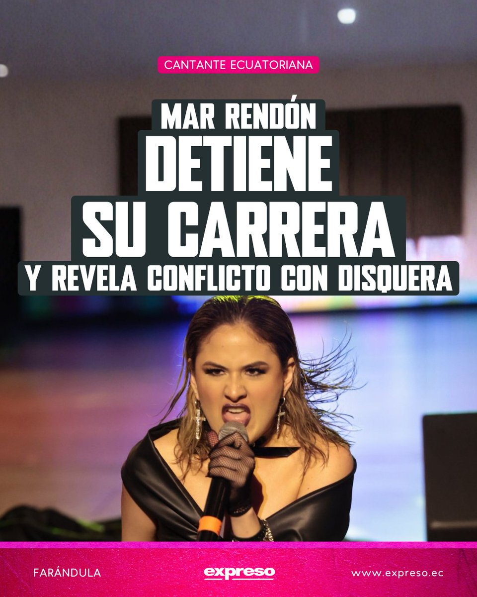 Expresoec's tweet photo. #EXPRESIONES | Mar Rendón anuncia pausa en su carrera debido a restricciones contractuales con su disquera internacional, fundada junto a Master Chris.

Lee más 👉 https://t.co/AS1yCqMxVS https://t.co/m8Zo8tLjyv