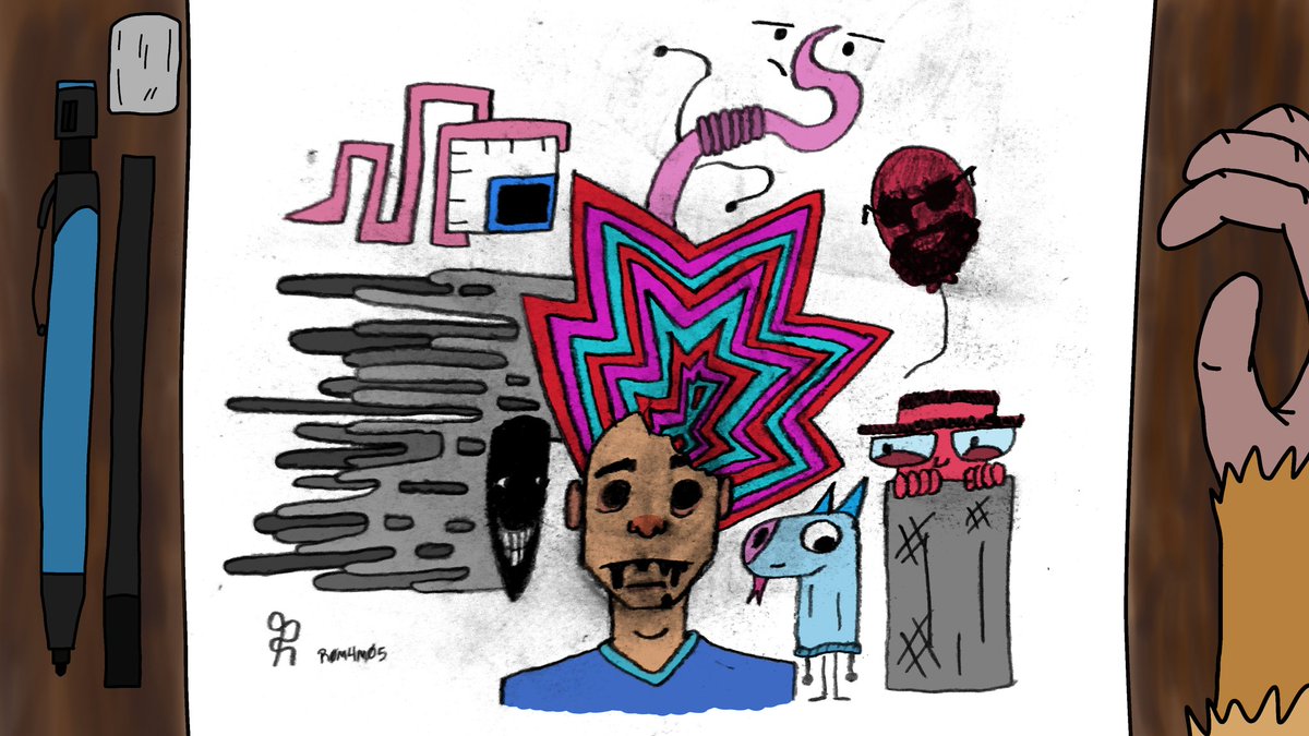 Romanos_18's tweet image. Hola, este es un dibujo que hice al mezclar algunos conceptos e ideas y al final lo dibuje, creo que me quedo bien.
(El dibujo del final es un extra que me gustó hacer con kill bill al cuál le doy un 10/10 a las película)
#ilustration #randomthings #bizarre #drawings #art