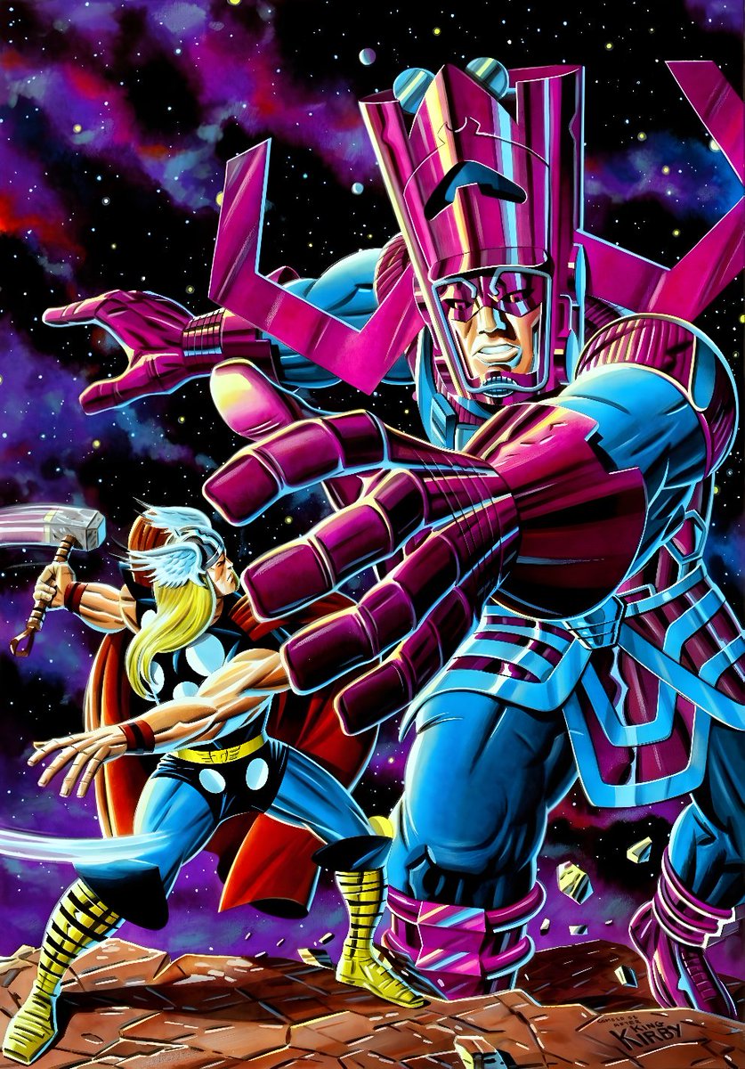 IntoWeird's tweet image. Thor vs Galactus by Giorgio Comolo #comicart