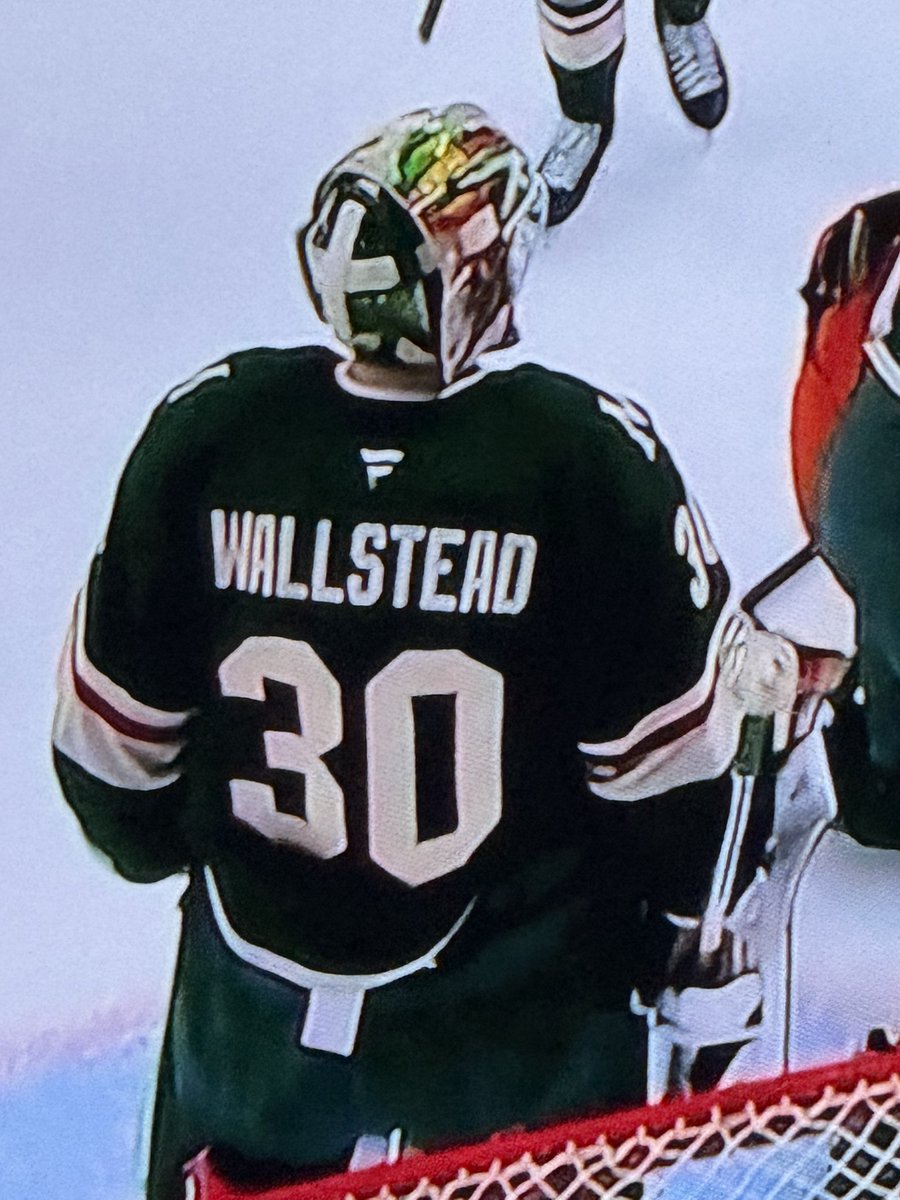 EricBjorklund9's tweet photo. @RussoHockey My son noticed Wallstedt’s jersey is spelled wrong? https://t.co/nzeTv0e6SV
