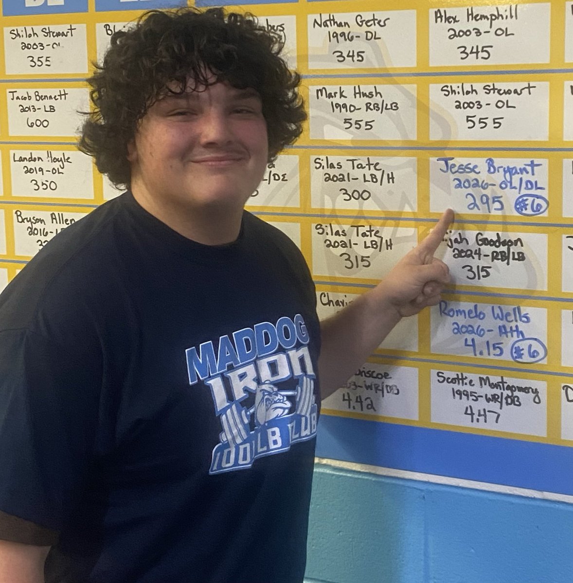 DevineDomino's tweet photo. Congratulations to @jesse_bryant52 for coming in at #6 on our all-time list with a Power Clean of 295!!! #strongdog ⁦⁦@burns_football⁩ https://t.co/BRXYzWbmjQ