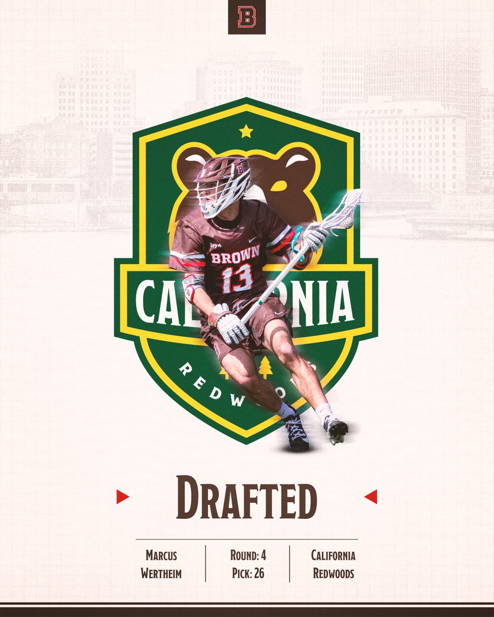 BrownU_MLAX's tweet image. With the 26th pick in the 2026 PLL College Draft, the California Redwoods select 𝗠𝗮𝗿𝗰𝘂𝘀 𝗪𝗲𝗿𝘁𝗵𝗲𝗶𝗺, 𝗕𝗿𝗼𝘄𝗻 𝗨𝗻𝗶𝘃𝗲𝗿𝘀𝗶𝘁𝘆 #EverTrue