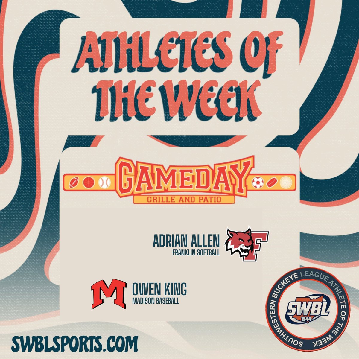 Congratulations to our Gameday Grille and Patio Athletes of the Week swblsports.com/aowAwards.aspx