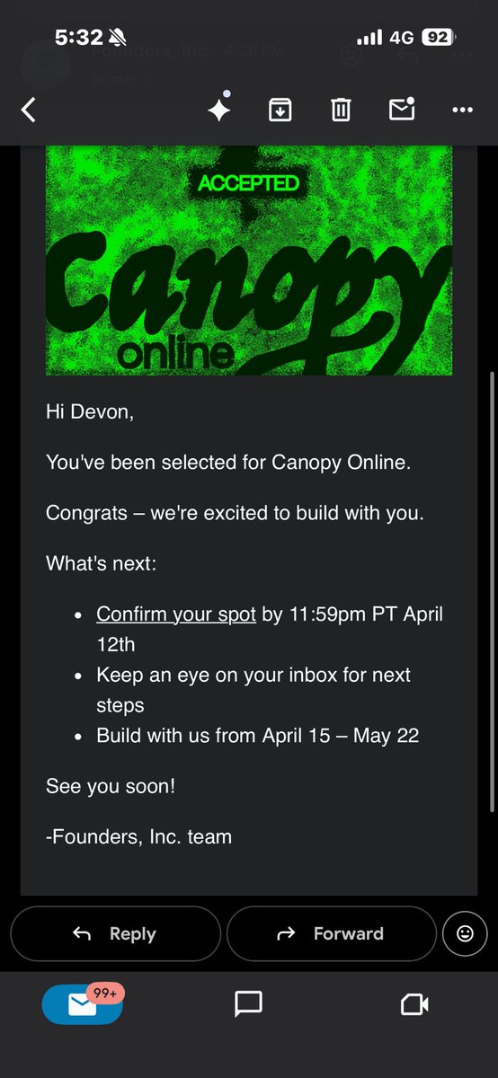 neonthewei's tweet photo. @fdotinc We got accepted to Canopy Online and filled out the confirmation form before the deadline, but haven’t received any follow-up or next steps yet… 

Could you help check what’s going on? https://t.co/3WynjHa4Rz