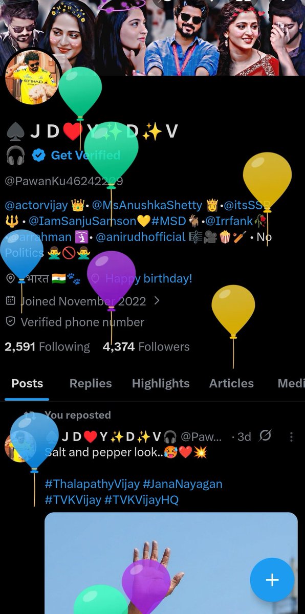 PawanKu46242209's tweet image. Baloons on my profile 😍😍
Happy birthday to me 🎂❤✨🎈🎈🎁🎉🎊