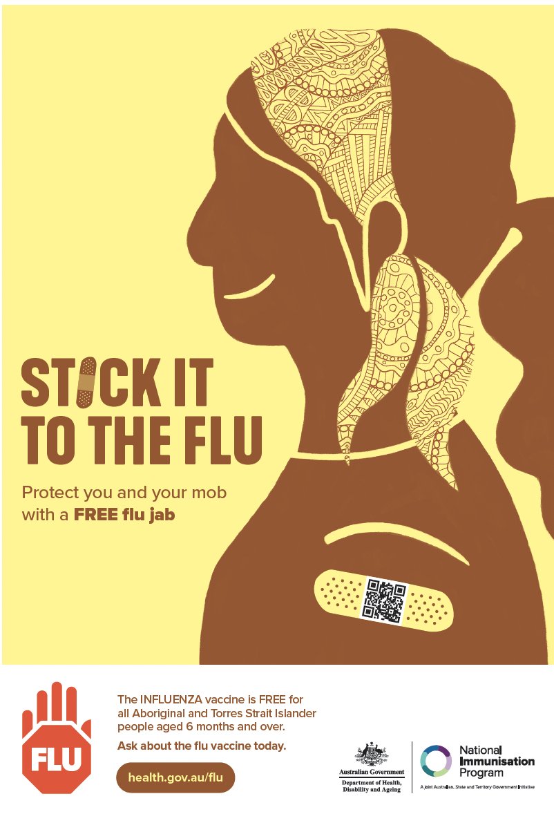 APPRISE_network's tweet image. The influenza vaccine is FREE for all Aboriginal and Torres Strait Islander people aged 6 months and over
#FirstNations #Indigenous

More info about #influenza #vaccination for Aboriginal and Torres Strait Islander people: health.gov.au/influenza-vacc…