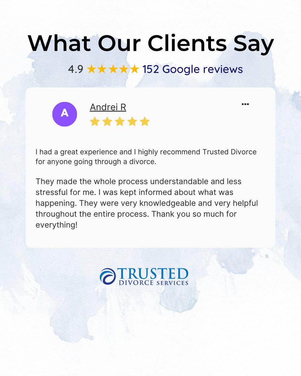 trusted_divorce's tweet photo. Thank you for your kind words, Andrei! We’re thrilled to hear that our efforts made your experience smooth and enjoyable. Keeping you informed and providing expert guidance every step of the way is our top priority.

.
.
.
#yeg #yyc #edmonton #calgary #reddeer #Alberta #yyclocal https://t.co/LxVIMgiezC