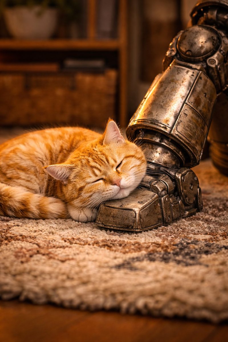 mrsmithbarcode's tweet photo. Safe at Johnny’s Side
#Johnny5
#ButterTheCat
#CozyNap
#RobotAndCat
#QuietCompanionship https://t.co/273Wl57qq2