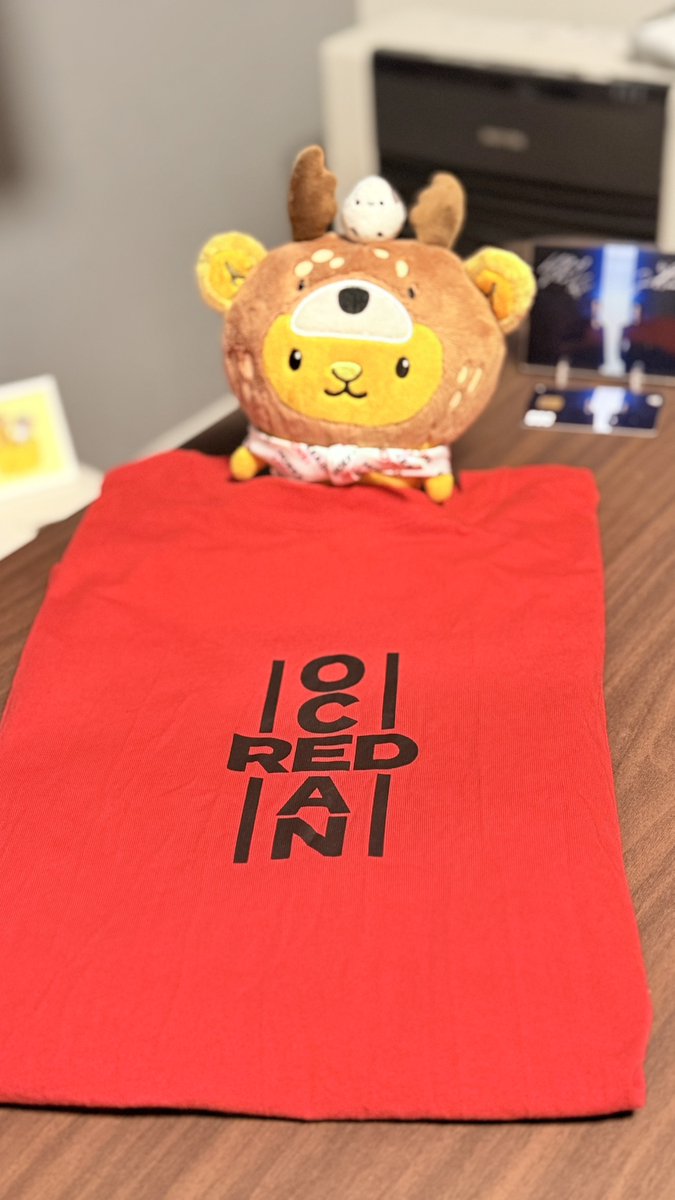キュン💕
おはキュン💕💕

真っ赤なTシャツを買ってみたキュン✨
「RED OCEAN」...？なんかとっても楽しそうキュン✨
真ん中のデザインが格好いいね💕💕