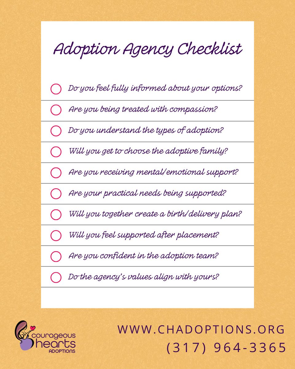 CHAdoptions's tweet photo. #Consideringadoption? 💛

You deserve clear info, real support, and the space to make the decision that’s right for you.

Our checklist can help:
 https://t.co/uAn2l7psZY

#AdoptionOptions #AdoptionSupport #PregnancyOptions #Adoption https://t.co/gWPuKbJ919