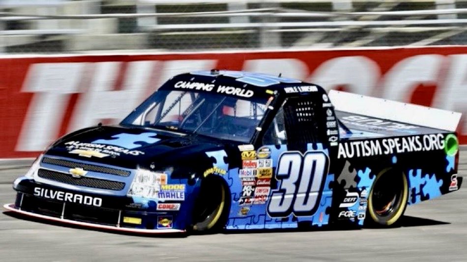 LegendsNascar's tweet image. Kyle Larson won the 2013 North Carolina Education Lottery 200 at Rockingham thirteen years ago today. 🏁   

It was his first career @NASCAR_Trucks series win in only his fifth start.    

#FirstTimeWinner 🏁 #TheRock