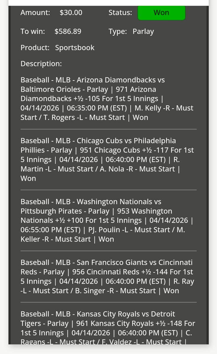 WinnerMade's tweet photo. @Dbacks @Cubs had to hit some back door covers for this one today lol https://t.co/IODDrkYJIp