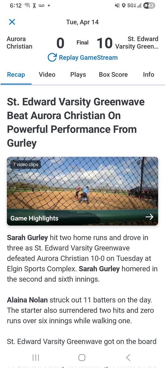St. Ed's GreenWave Softball tweet media