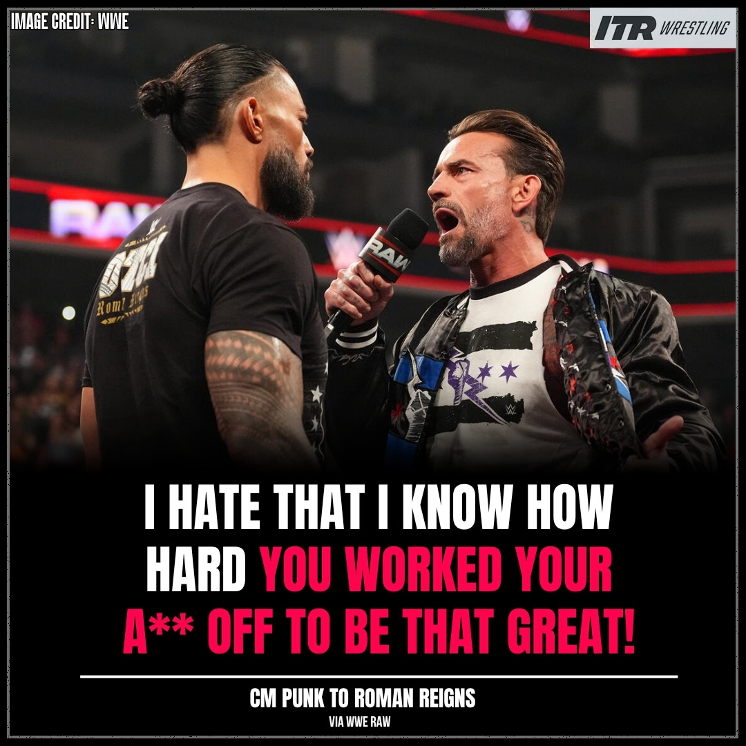 ITRWrestling_'s tweet image. #CMPunk ends up acknowledging #RomanReigns 👀
#WWE