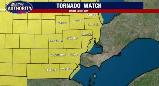 stephmeadwx's tweet image. Tornado watch for all of Southeast Michigan until 4am! Take your phone off DND and have ways to get alerts tonight! @FOX2News #MIwx #Detroit
