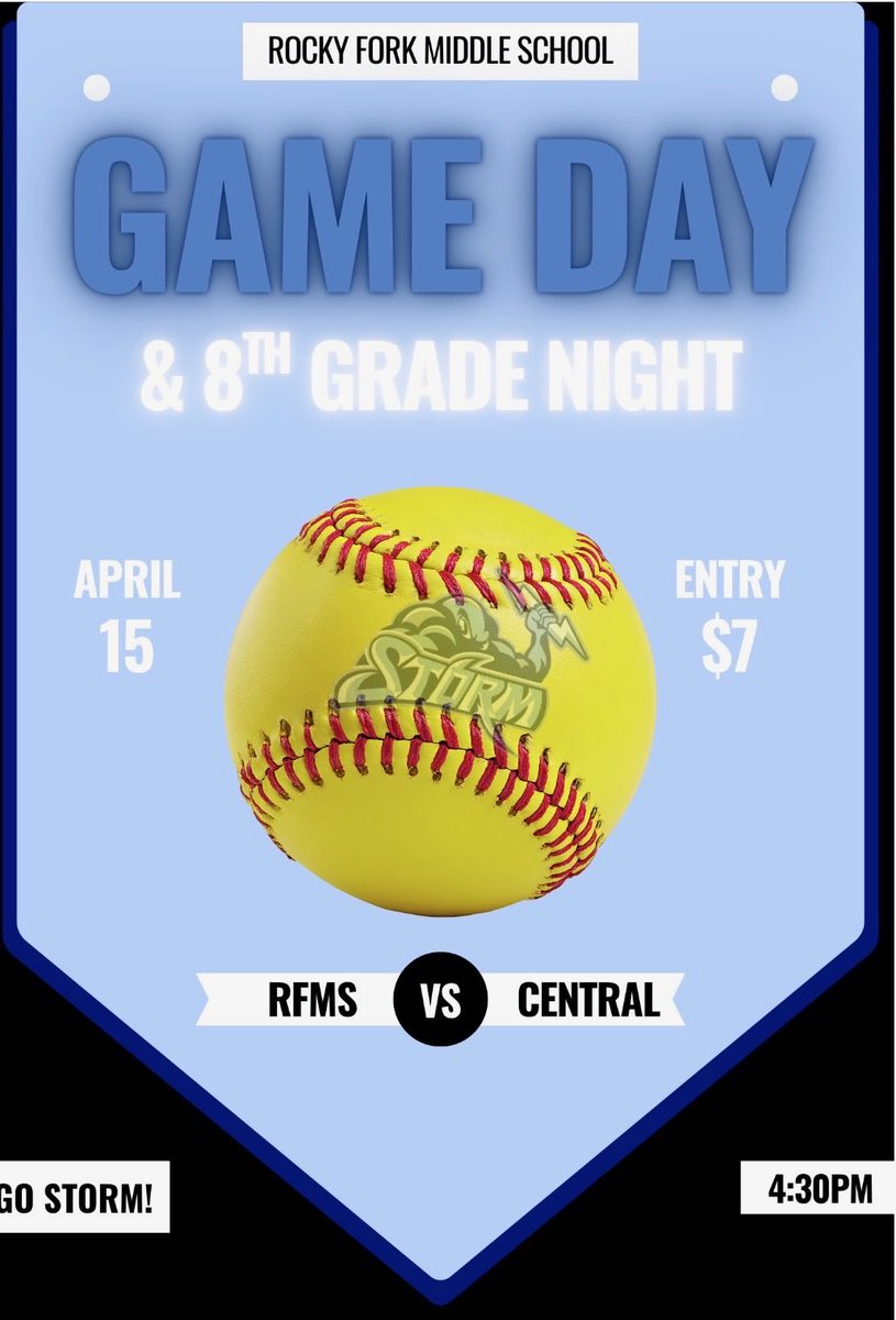 RFMSoftball's tweet photo. Join us for 8th grade night!💙🥎🤍
April 15th at 4:30pm vs Central
📍RFMS https://t.co/d9LZ4dsjRJ