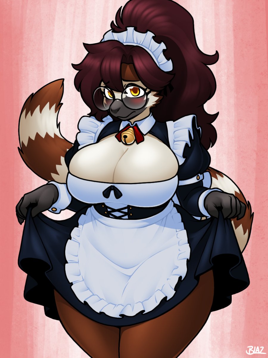 Commission - "Maid Cindy" #scalie #dinosaurgirl #furrycharacter #maidoutfit