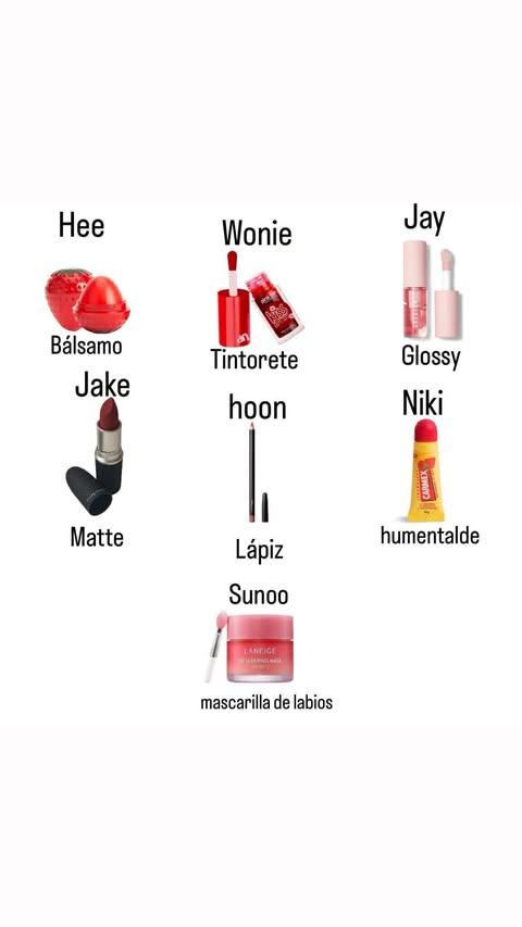 QUE TIPO DE LABIAL ERES DEPENDE TU BIAS ?
#Our_7_Are_One_In_A_Billion #Enhypen_OurFate