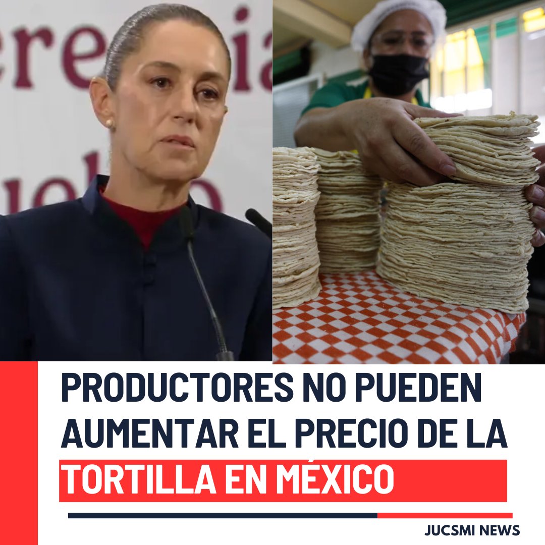 🔴SHEINBAUM FRENA EN SECO A LOS PRODUCTORES🔴

La presidenta rechaza el aumento en el precio de la tortilla al afirmar que no hay razón para ello porque los granos de maíz están en niveles históricamente bajos.

Sheinbaum instruyó al secretario de Agricultura, Julio Berdegué,