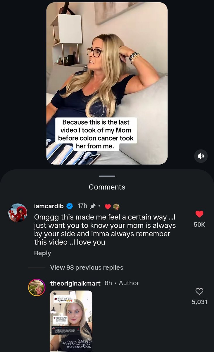 01beysmoke's tweet photo. NOW THAT MY TEARS HAVE DRIED I HAD TO REPOST THIS PRICELESS MOMENT BETWEEN @iamcardib &amp; ONE OF HER FANS WHO LOST HER MOM.  CARDI WILL NEVER KNOW HOW MANY PPL SHE HAS TOUCHED &amp; INSPIRED &amp; ITS NOT JUST B/C OF HER MUSIC, ITS B/C OF HER BEING HERSELF. ❤️ HER DOWN!! https://t.co/EnC1ml7xkS