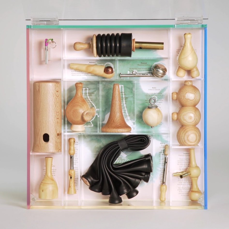 Limited to 300 box set of “Utopia” by Björk with 14 birdcalls and a usb-c flash drive containing videos, images and unreleased instrumental track "Arpeggio" (2019)