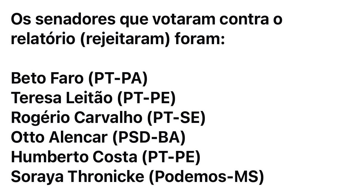 <a href="/ContaratoSenado/">Fabiano Contarato</a> Vc do PT. Foi coincidência o seu partido votar para rejeitar o relatório.