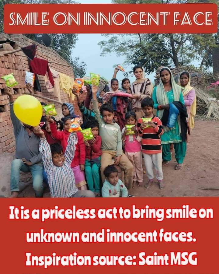manchanda86490's tweet image. बहुत से बच्चे जो अपनी आर्थिक तंगी के कारण अपने बचपन को मजबूरी में निकालते है।ऐसे छोटे छोटे बच्चों के चेहरे पर खुशियां लाने के लिए डेरा सच्चा सौदा के अनुयायी Saint Gurmeet Ram Rahim Ji की प्रेरणा से उन्हें खिलौने, मिठाइयां,कपड़े आदि देते है। #BestWaytoCelebrate