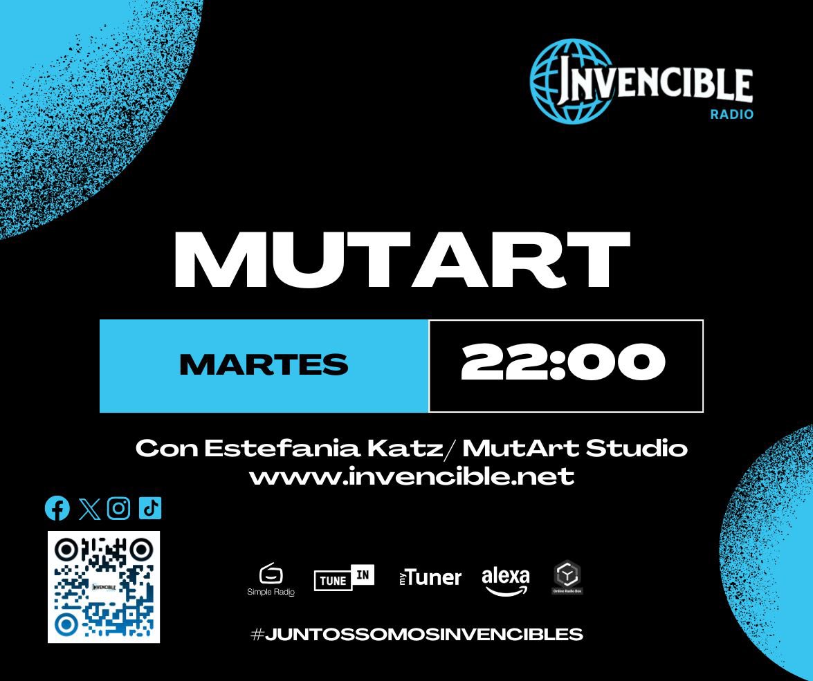 EstefaniaKatz's tweet photo. Esta noche es de estrenos ✨
Tendremos mucha música en @mutartstudio 
Escúchanos en vivo a las 22hrs en https://t.co/Mzr8jMlHi0 📲🔴

#mutartstudio #radio #mex #live #invencibleradio #juntossomosinvencibles https://t.co/9XMsKgUDFN